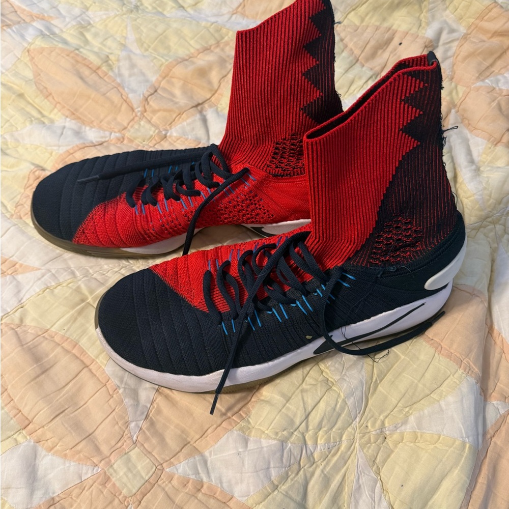 Nike Red and Black Knit Sneakers